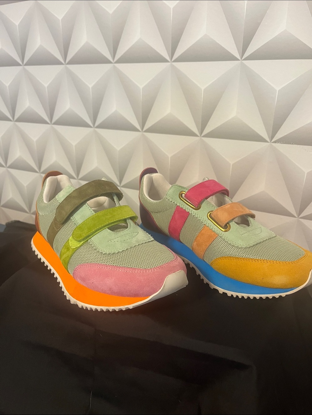 Charlotte Stone Conway Women’s Multi-Color Velcro Strap Sneakers - Nassau